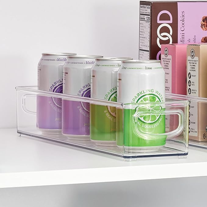 iDesign Slim Clear Plastic Storage Bin, Extra Long Narrow Stackable Organizer for Kitchen and Pantry, 2-Pack