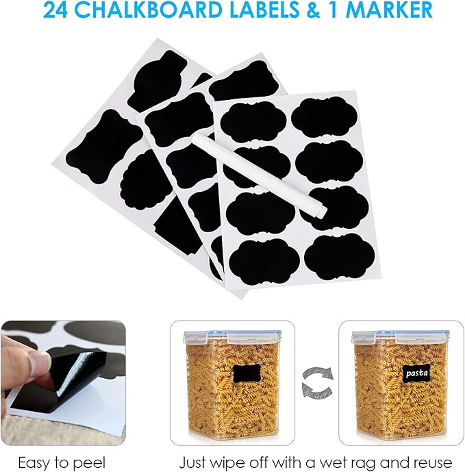 Large Food Storage Containers 5.2L / 175oz, Pack of 2