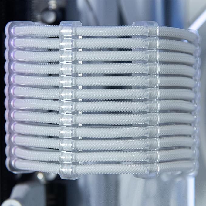 Sirlyr PC Cable Comb,PSU Cables Combs kit for Extension Cable Management 24 PCS Set 12vhpwr Cable x 4,24 pin x 4,8 pin x 16,3 mm/0.11In up to 3.5 mm/0.13 in Wire Gauge Transparent