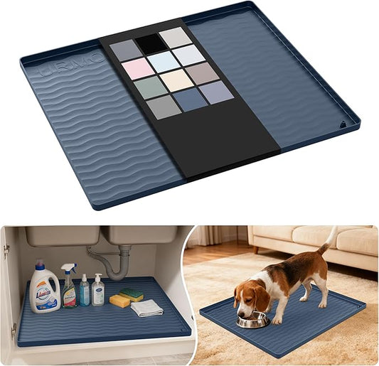 Waterproof Silicone Under Sink Mat 22'' x 19'' Shelf Liner for Kitchen
