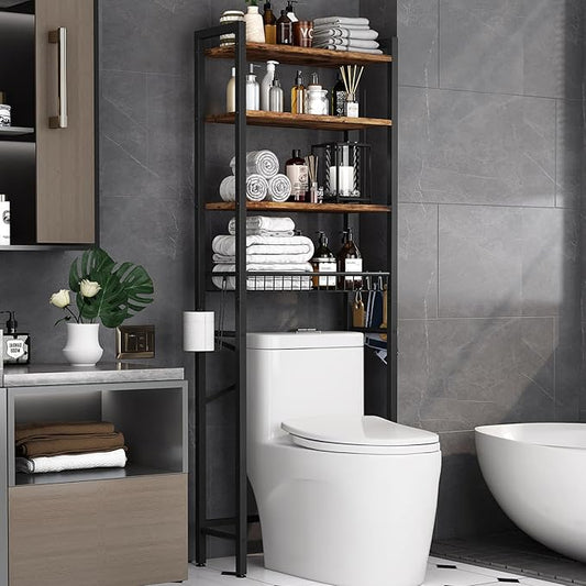 Over-The-Toilet Storage Rack, Vintage Brown