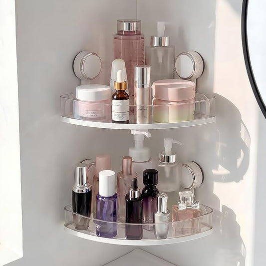 Suction Cup Corner Shower Caddy, Shower Caddy Basket Powerful Suction Bathroom