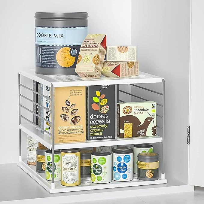 2 PACK Cabinet Organizer for Foil and Plastic Wrap- Divided Compartment Holder