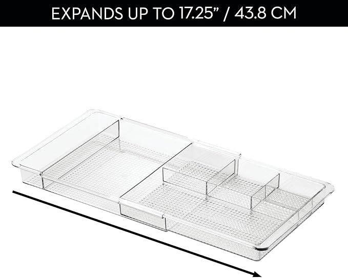 Expandable Makeup Drawer Organizer, Shallow Tray for Bathroom or Vanity Storage
