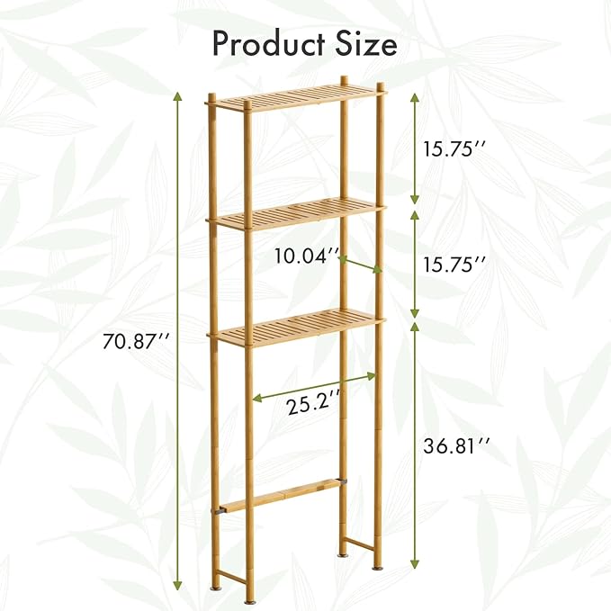 Over The Toilet Storage Bamboo, Natural Color
