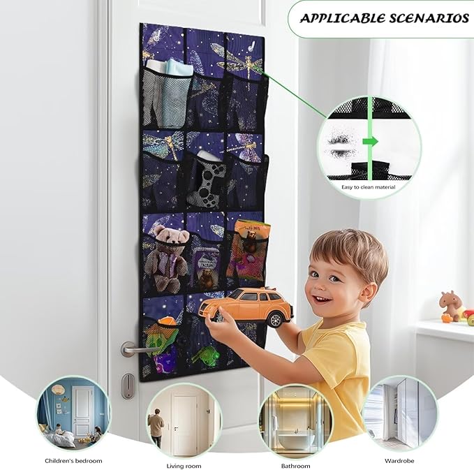Glowing Dragonfly Over Door Hanging Organizer