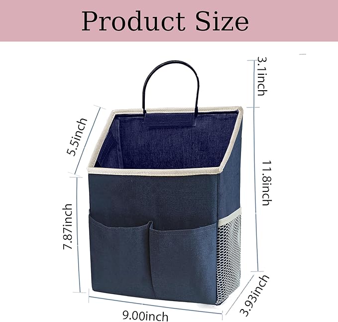 2pcs Wall Hanging Storage Bag, Navy Blue