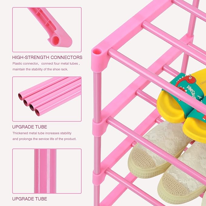 4-Tier Free Standing Shoe Racks for 6-8 Pairs Shoe Storage