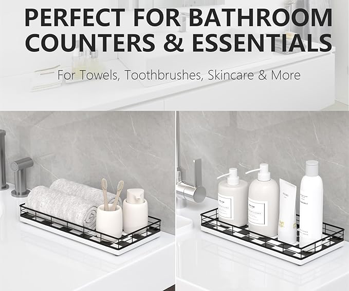 Toilet Paper Basket Organizer, Black & White
