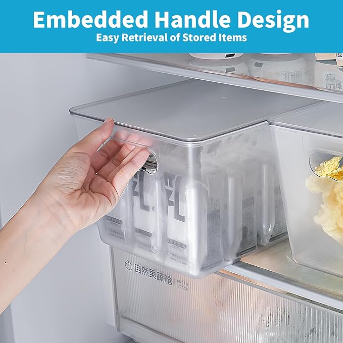 4 Pack Clear Stackable Storage Bins with Lids