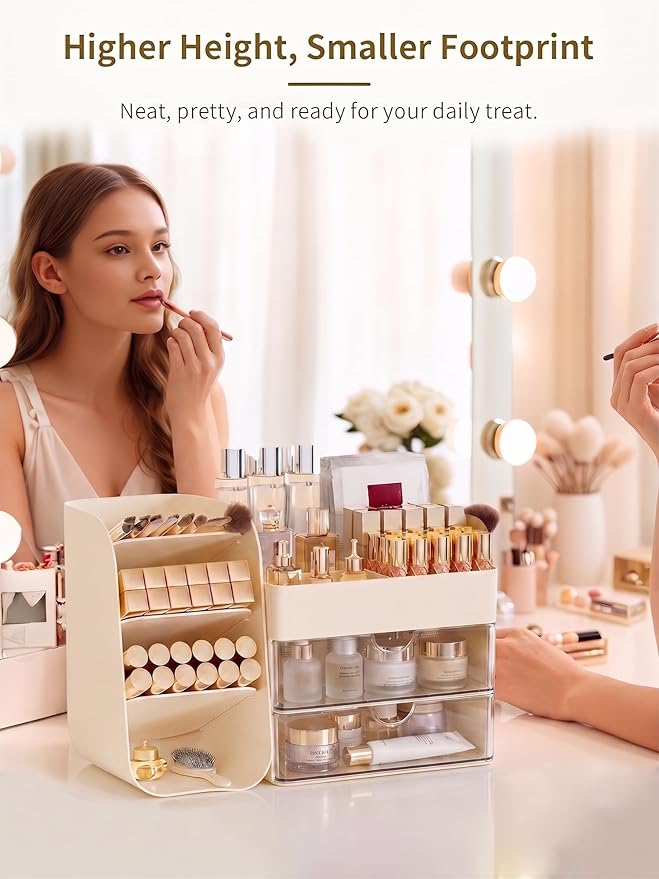 Makeup Organizer for Vanity, Crystal Creem