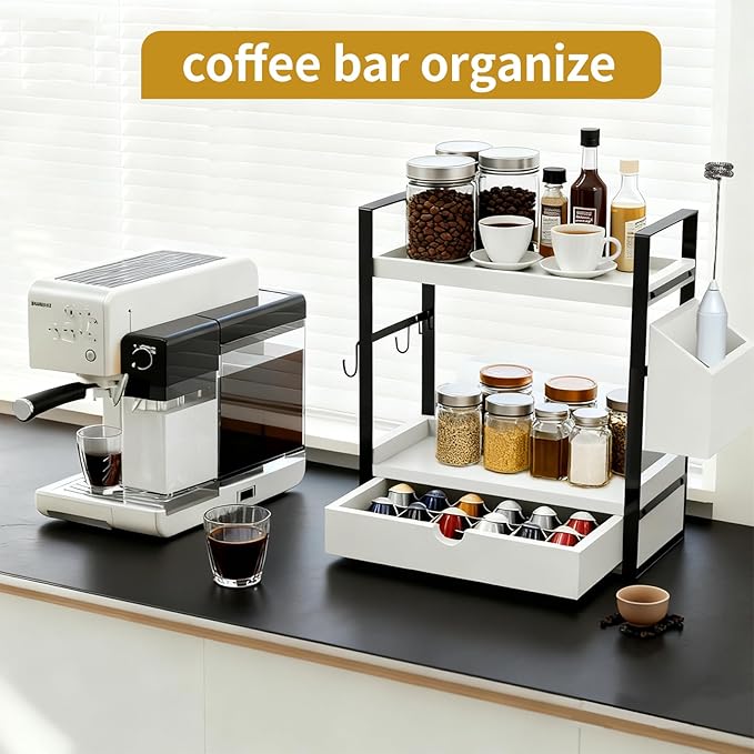 2-Tired Bathroom Counter Organizers and Storage, White