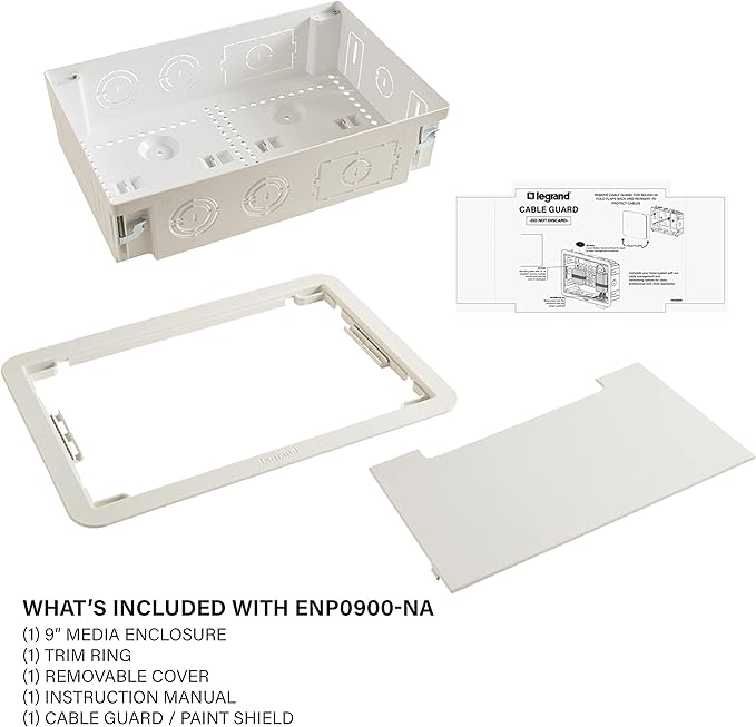 Legrand, OnQ Cable Management, In-Wall Media Box, White ENP0900-NA