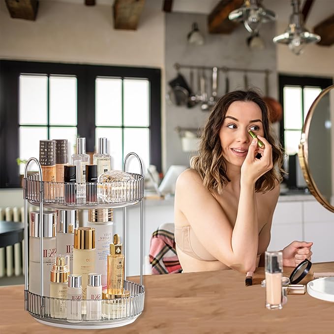360 Rotating Makeup Organizer for Vanity, Bathroom Countertop Organizer