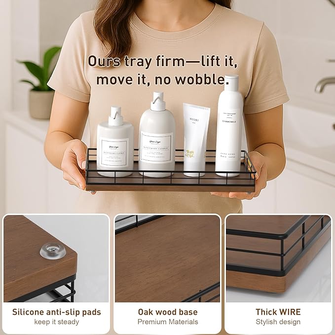 Toilet Paper Basket Organizer, Black & Brown