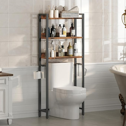 Over The Toilet Storage Rack, Rustic Brown TSHR6001