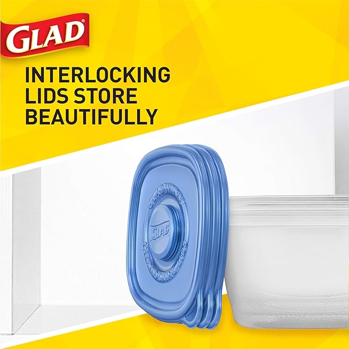 Glad GladWare Medium Rectangle Food Storage Containers with Lids, 6 Pack