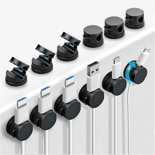 12 Pack 360° Rotatable Spring Cable Clips[1s Lock]