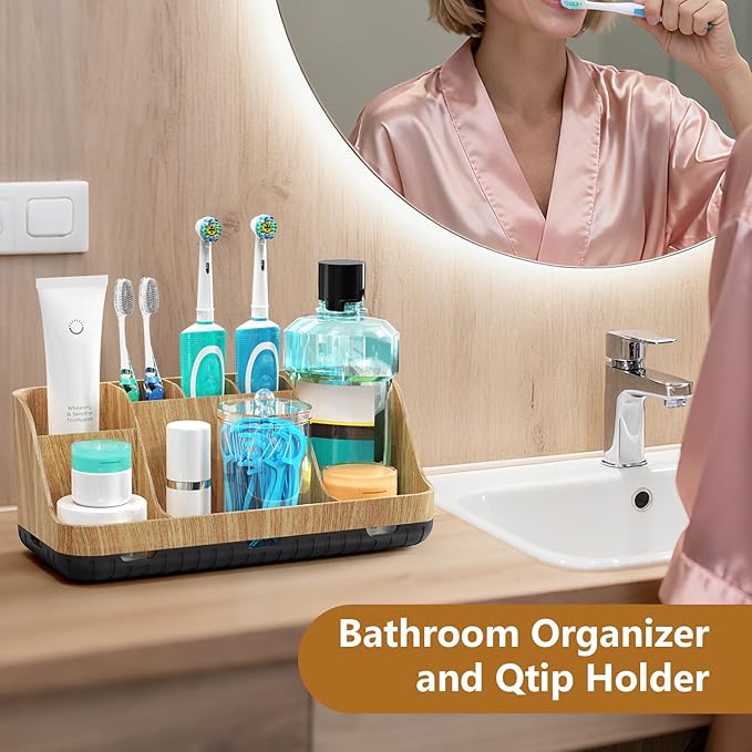 Bathroom Toothbrush Holder Set with 2 Pack Qtip Holder Dispenser