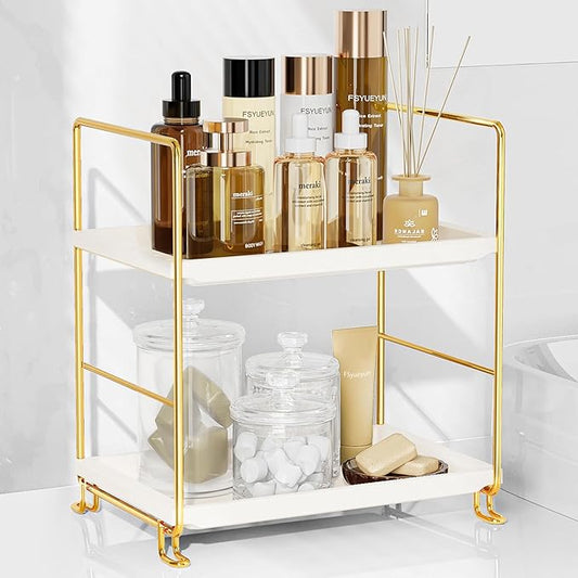 2-Tier Bathroom Counter Organizer, Tool-Less Vanity Organizer for Skincare