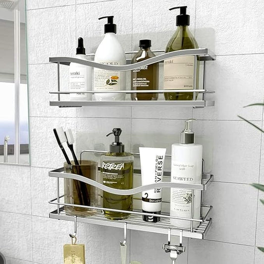 Premium Shower Caddy, Self Adhesive Wall Shower Organizer