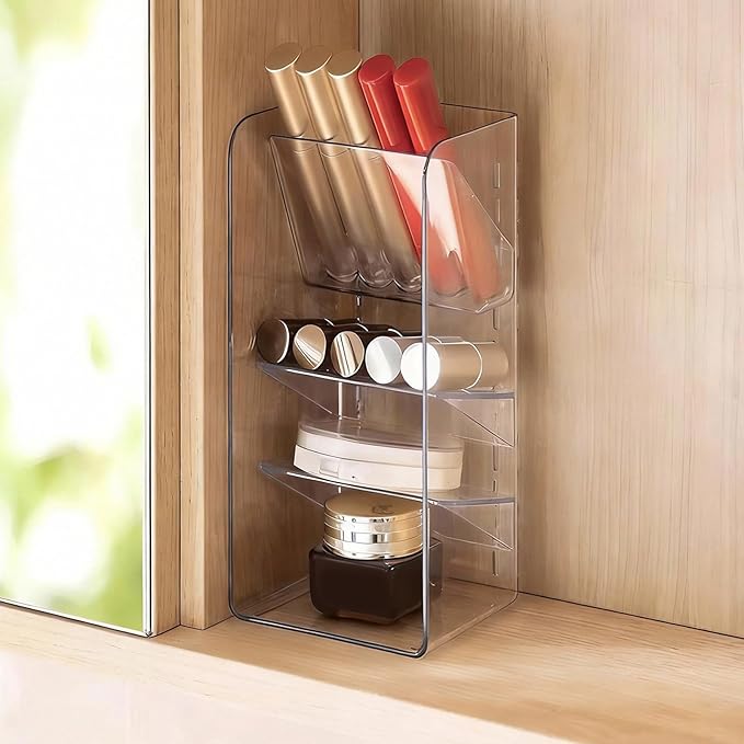 Medicine Cabinet Organizer with Adjustable Dividers, 3-Tier Slant-Gentle Slant