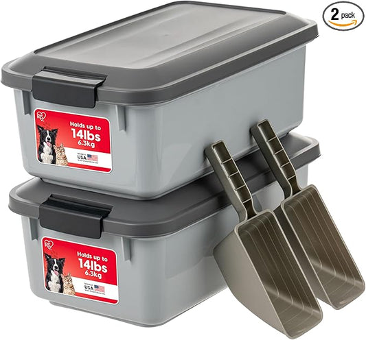 USA WeatherPro Airtight Pet Food Storage Container, Up to 14 lbs, Gray