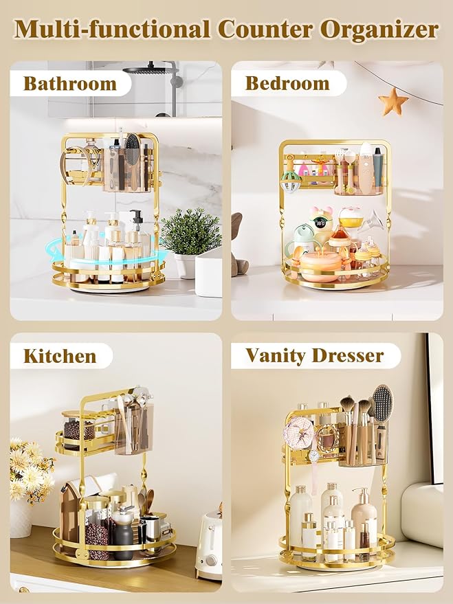 360° Rotating Makeup Organizer for Vanity