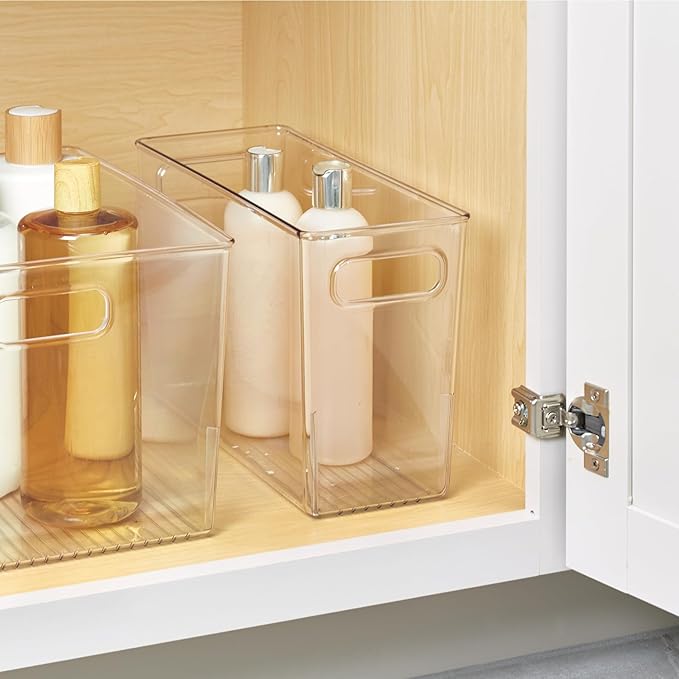 iDesign Tall Plastic Storage Bin with Handles for Fridge or Freezer - Set of 8 - Clear - Made in USA