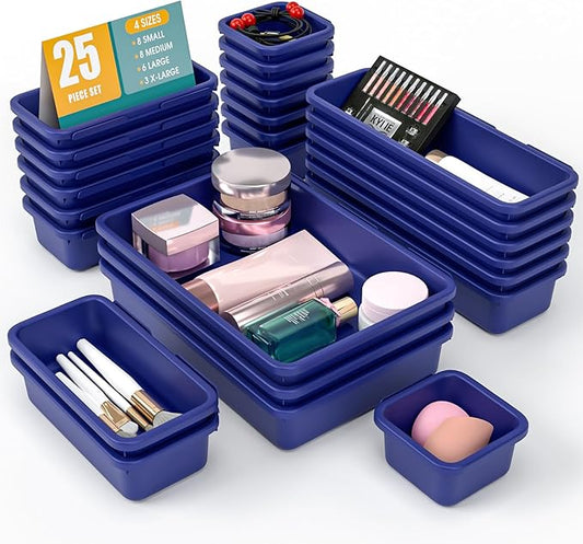 25 PCS Drawer Organizer Set, Navy