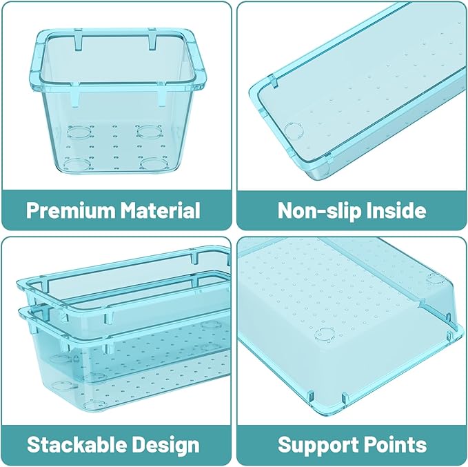 24 PCS Plastic Drawer Organizer Set