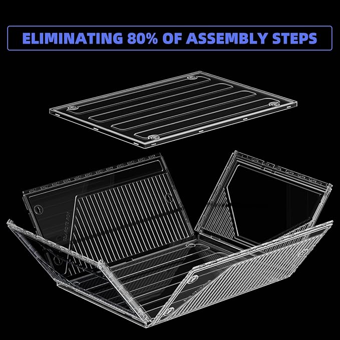6 Pack Upgraded XX-Large Closet Organizers and Storage with Magnetic Door, New structure is more stable, Thicken & Sturdy Clear Stackable Interconnectable Shoe Box for Entryway, Under Bed