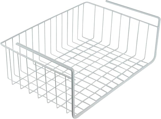 White Wire Under-Shelf Storage Basket, 17-Inch