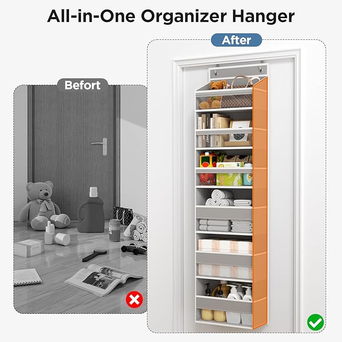 6 Tiers Over The Door Organizer, 1 Grey
