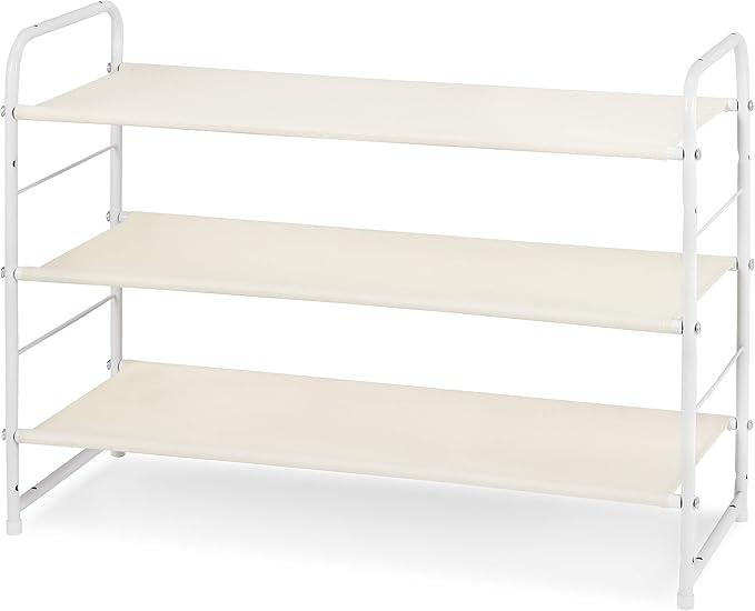 Simple Trending 3-Tier Stackable Shoe Rack, White