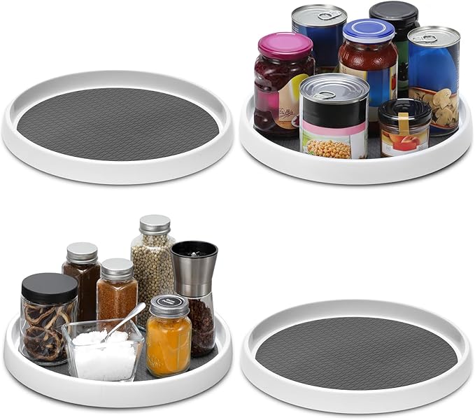 12-Inch Non-Skid Turntable Lazy Susan Organizer [4 Pack]