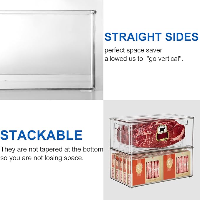 2 Pack Deep Freezer Organizer Bins