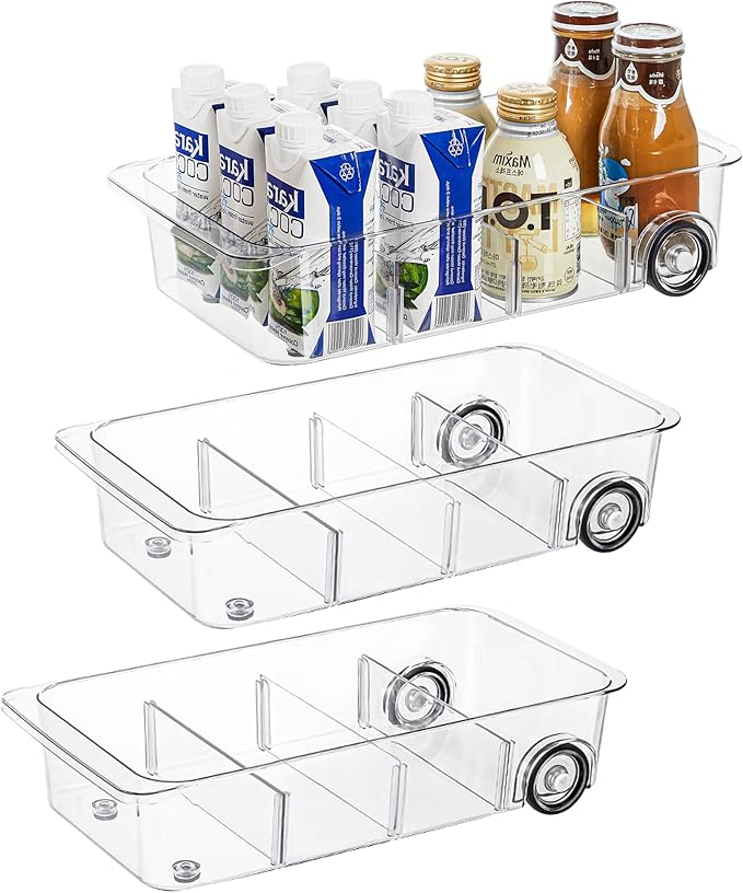 3 Pack Fridge Organizer on Wheels