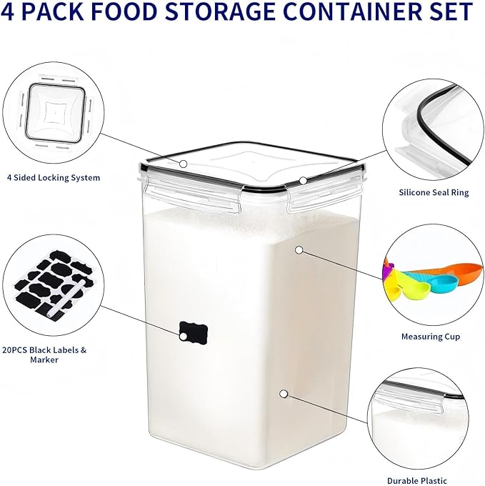 2 Pieces 6.5L / 220 oz Large Food Storage Containers