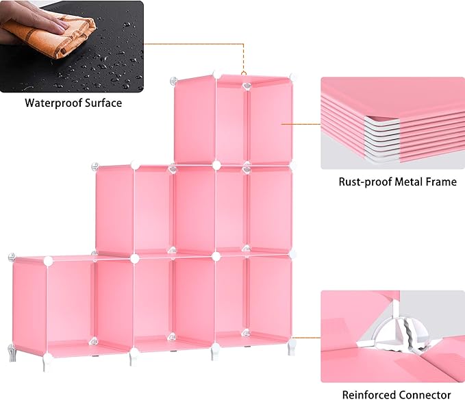 6-Cube Storage Shelf, Storage Bookcase Bookshelf with Metal Hammer