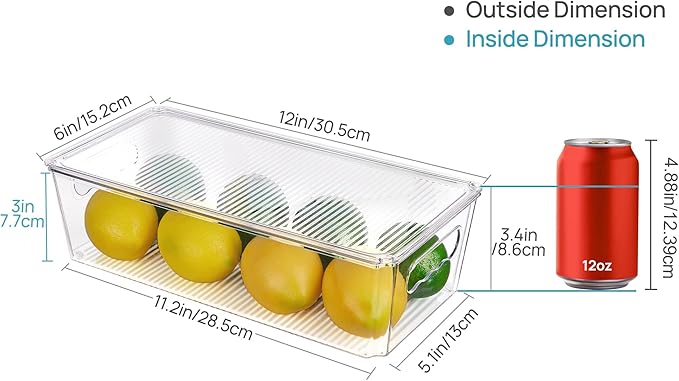 8pcs Clear Organizers and Storage Bins with Lids