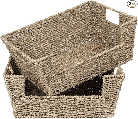 Wicker Storage Basket for Pantry Organizers and Storage