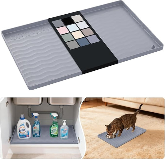 Waterproof Silicone Under Sink Mat 16'' x 10'' Shelf Liner for Kitchen