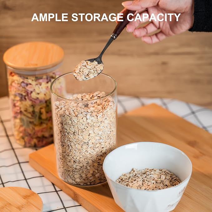 50oz Glass Food Storage Jars Set of 6, Round