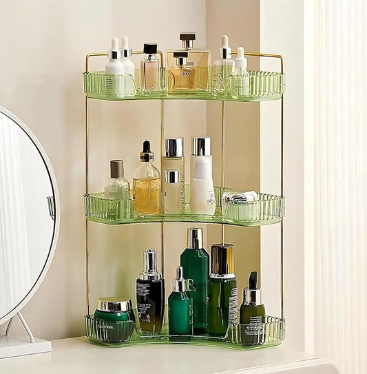 Ceruaxb 3-Tier Corner Bathroom Counter Organizer, Green