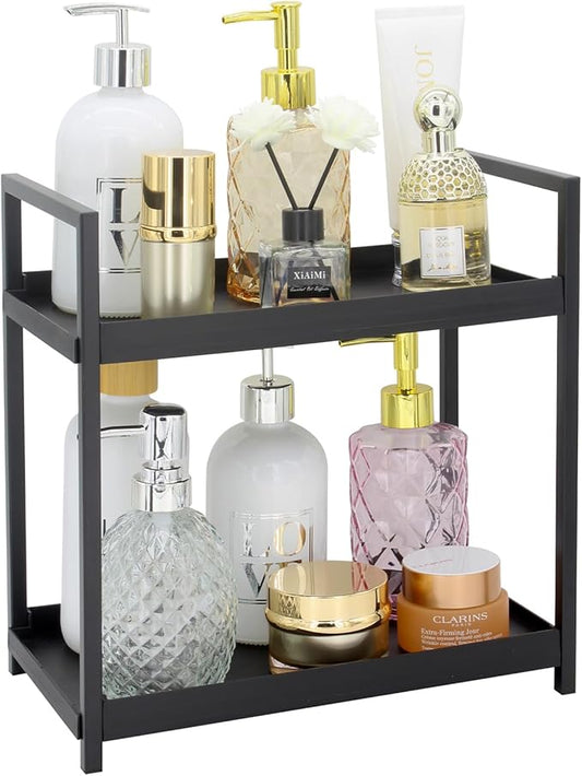 2-Tier Countertop Organizer for Bathroom, Black
