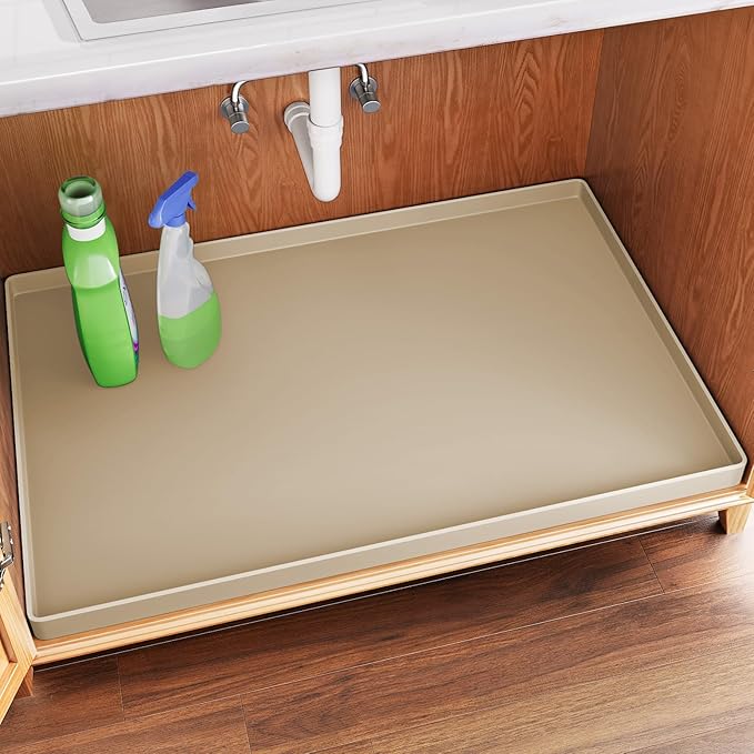 Waterproof Under Sink Mat 37" x 19" Shelf Liner for Kitchen and Bathroom