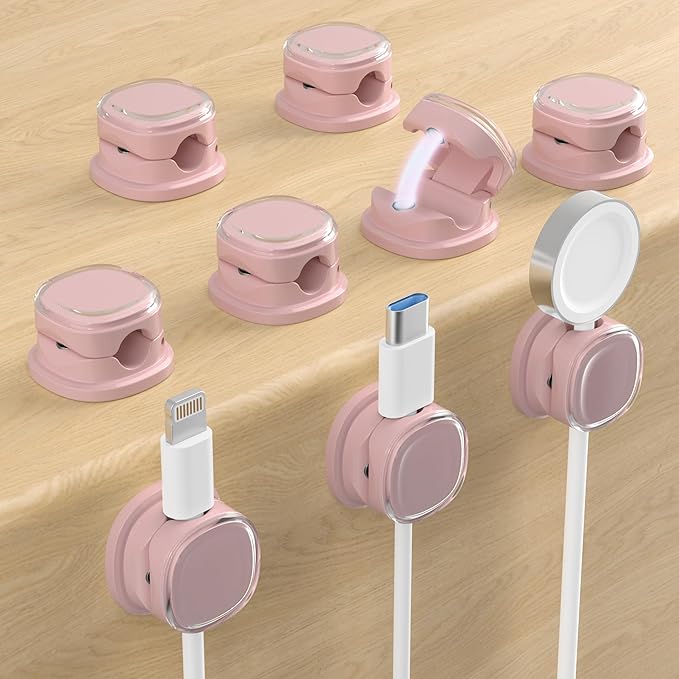 Magnetic Cable Clips, Adjustable Cord Holder Management, 9-PCS Purple