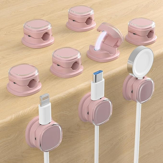 Magnetic Cable Clips, Adjustable Cord Holder Management, 9-PCS Purple