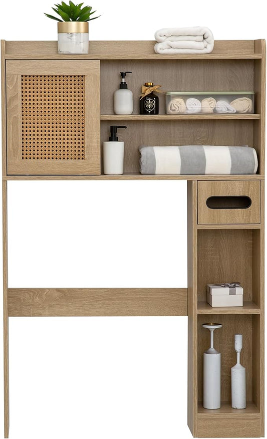 6Tier Over The Toilet Storage Cabinet, Burlywood